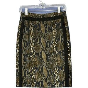 Diane Von Furstenberg DVF Marta Framed Python Snakeskin Print Skirt size 2